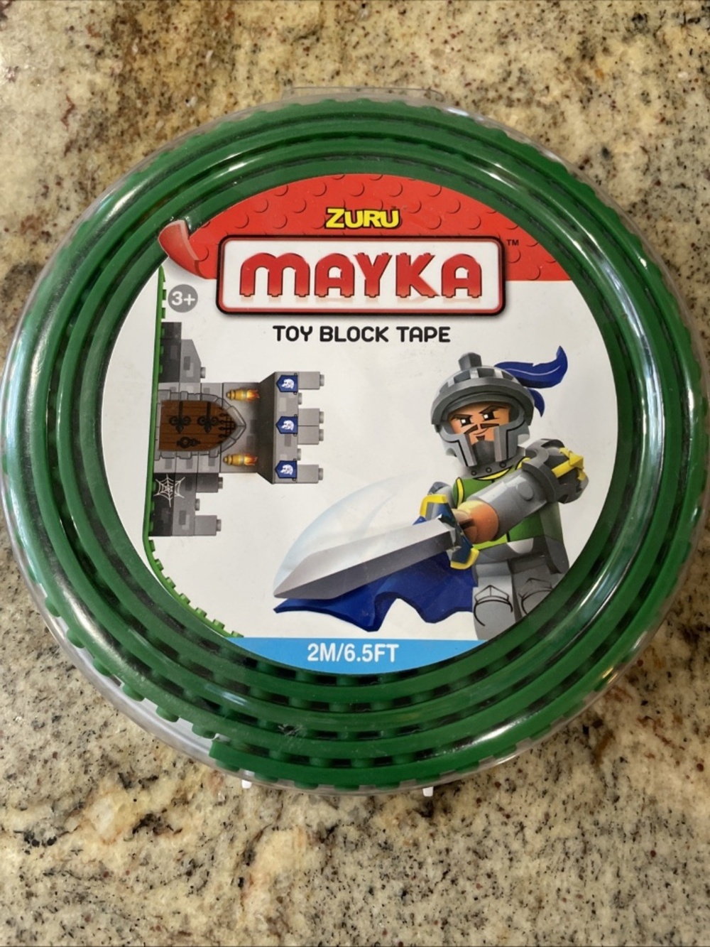 NEW Mayka Toy Block Tape Lego Compatible 2-Stud, Green 2m/6.5 Ft Roll